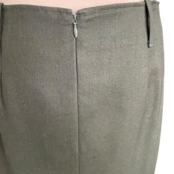 J. McLaughlin for Sanyo Olive Green 100% Wool Midi/Maxi Straight Skirt Size 14 - Picture 6 of 8